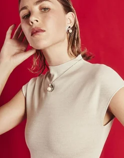 Pendants With Chain|Majorica Petra Necklace In Steel With A Round White Pearl