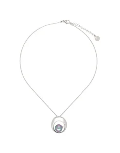Pendants With Chain|Majorica Petra Pendant With Grey Pearl And Steel Chain