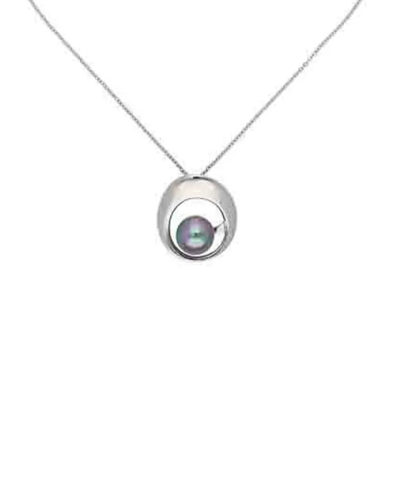Pendants With Chain|Majorica Petra Pendant With Grey Pearl And Steel Chain