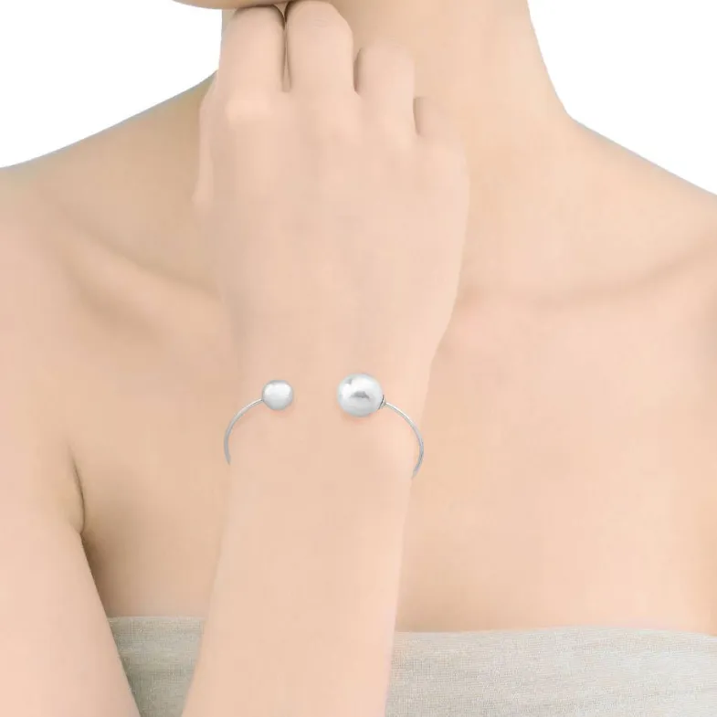 Bangle Bracelets|Majorica Rigid Bracelet Aura With White Pearl