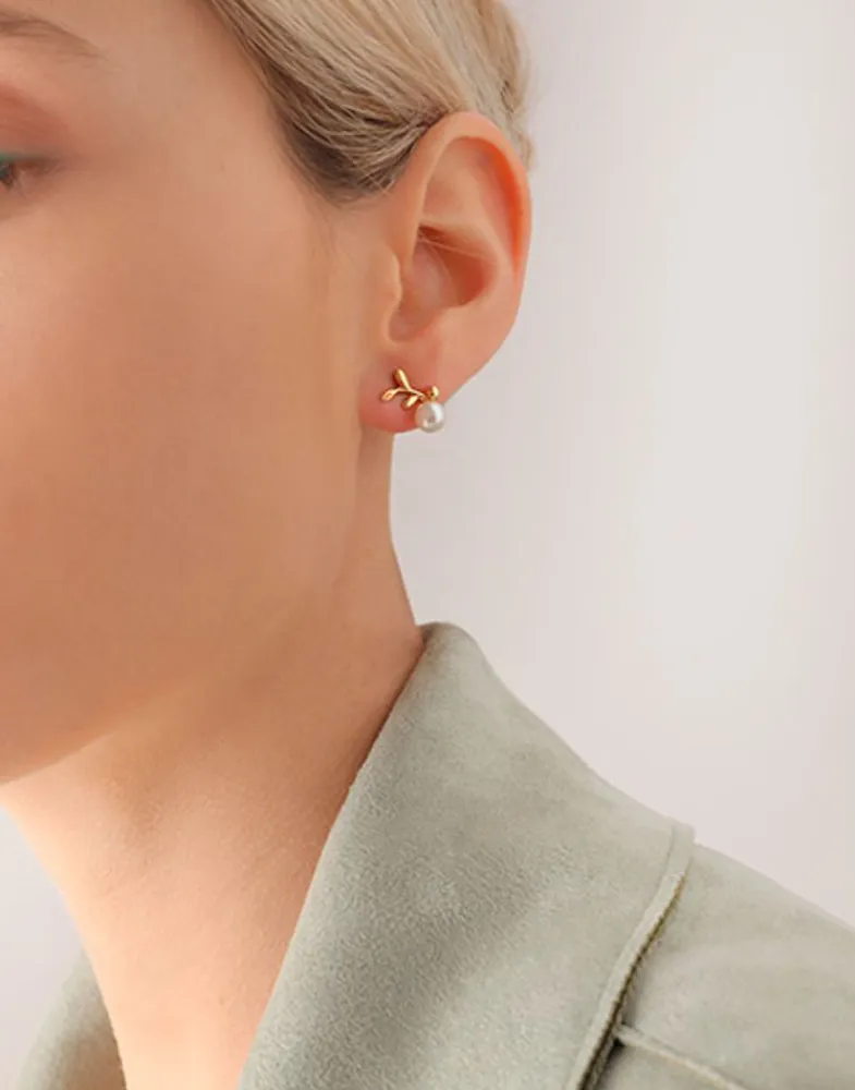 Short Earrings|Majorica Romea Short Earrings In Gold-Plated Silver And White Pearl