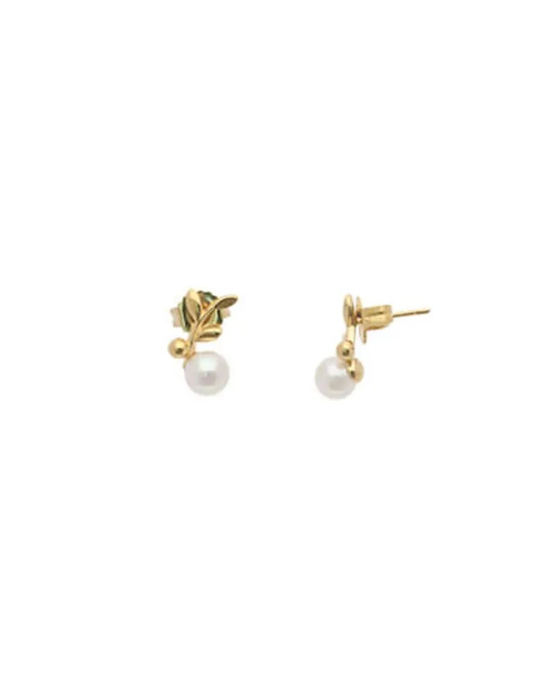 Short Earrings|Majorica Romea Short Earrings In Gold-Plated Silver And White Pearl