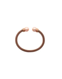 Bangle Bracelets|Majorica Rose Gold Plated Bracelet Tender Salmon Pearl
