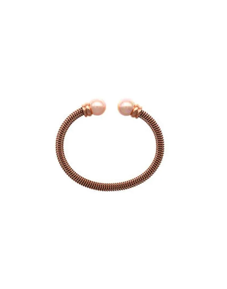 Bangle Bracelets|Majorica Rose Gold Plated Bracelet Tender Salmon Pearl