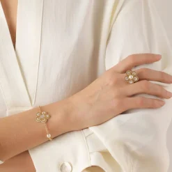 Chain Bracelets|Majorica Roxana Pearl Flower Bracelet