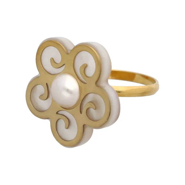 Large Pearl Rings|Majorica Roxana Small Ring With Mother-Of-Pearl