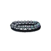 Leather Bracelets|Majorica Sailor Bracelet In Steel, Leather And Grey Pearl 21Cm