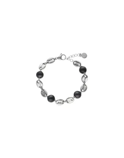Chain Bracelets|Majorica Sailor Chain Bracelet In Steel And Black Pearls