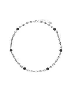 Man Necklaces|Majorica Sailor Chain Necklace In Steel And Black Pearls