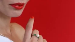 Medium-Sized Rings|Majorica Selene Silver Ring With Pearl And Emerald Green Zirconia