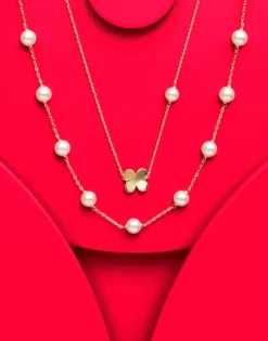 Pearl Chain Necklaces|Majorica Short Ayanti Necklace With A Round Mother-Of-Pearl