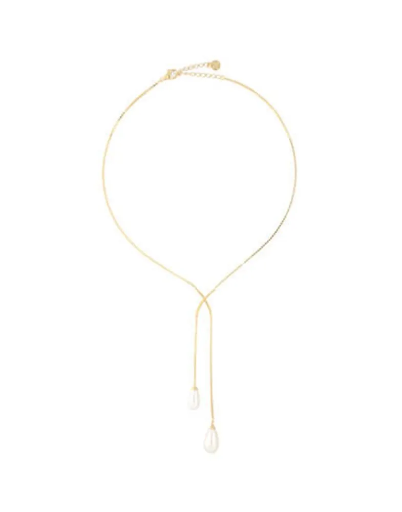 Pearl Chain Necklaces|Majorica Short Elixa Necklace With White Pear Drop Pearl