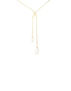 Pearl Chain Necklaces|Majorica Short Elixa Necklace With White Pear Drop Pearl