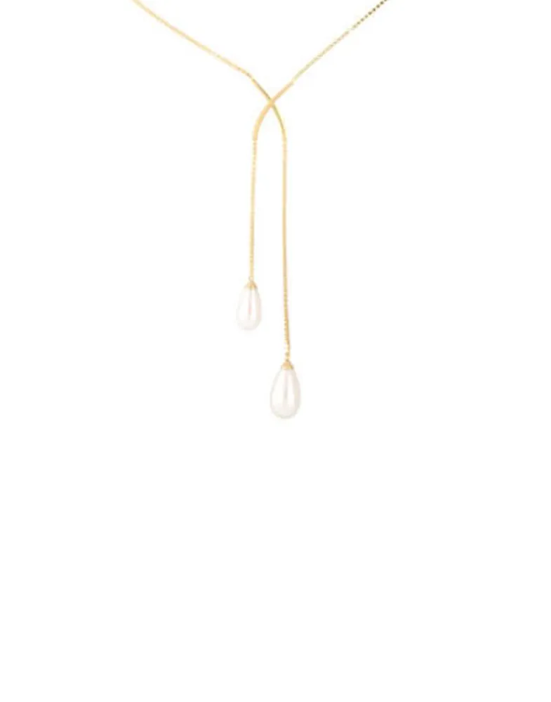 Pearl Chain Necklaces|Majorica Short Elixa Necklace With White Pear Drop Pearl