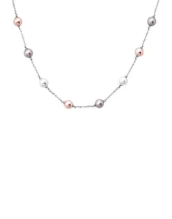 Pearl Chain Necklaces|Majorica Short Necklace Ilusion 8Mm White, Nuage And Pink Pearls