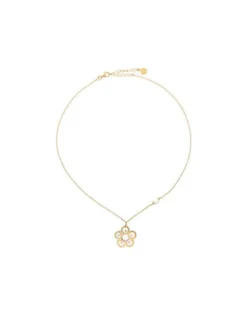 Pearl Chain Necklaces|Majorica Short Roxana Necklace With A Mother-Of-Pearl Flower Charm