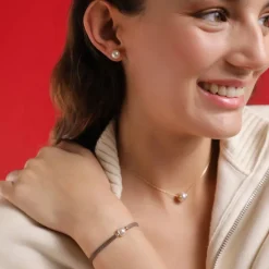 Elastic Bracelets|Majorica Sifnos Adjustable Unisex Elastic Bracelet Taupe