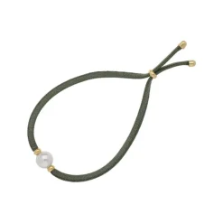 Elastic Bracelets|Majorica Sifnos Adjustable Unisex Elastic Bracelet Olive Green