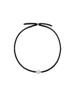 Pearl Chokers|Majorica Sifnos Adjustable Unisex Elastic Necklace Black