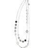 Pearl Chain Necklaces|Majorica Silver Algaida Long Multiposition Necklace With Black Murano Glass