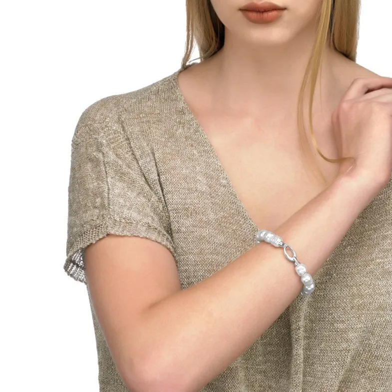 Silver Bracelets|Majorica Silver Bracelet Agora With 8Mm Baroque Pearls