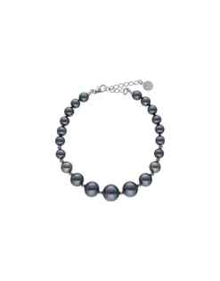 Silver Bracelets|Majorica Silver Bracelet Lyra With 6/10Mm Gray Pearls