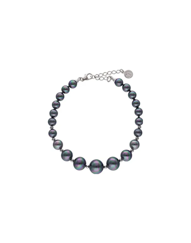 Silver Bracelets|Majorica Silver Bracelet Lyra With 6/10Mm Gray Pearls