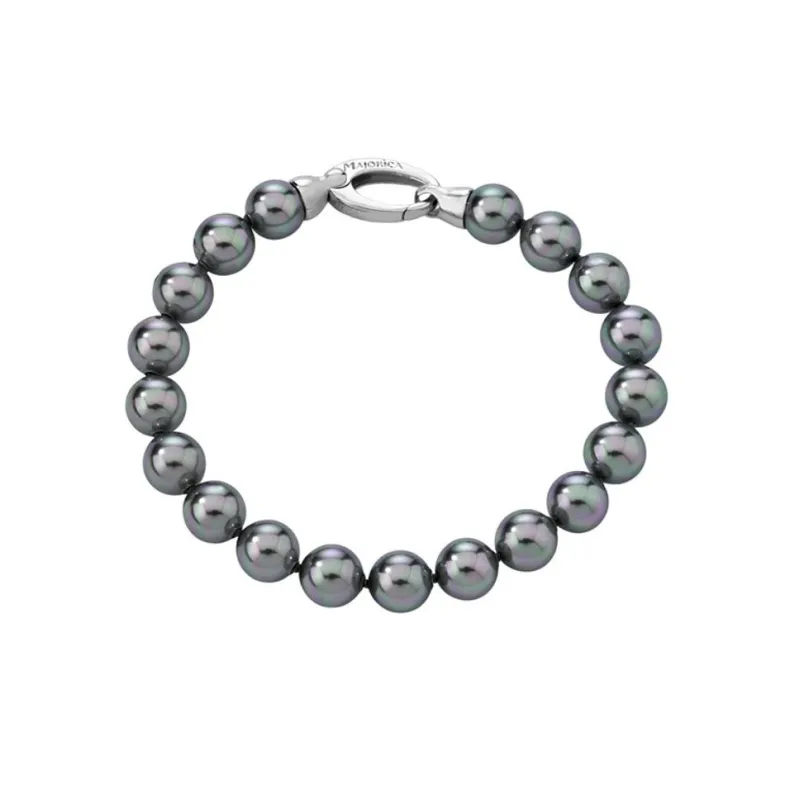 Silver Bracelets|Majorica Silver Bracelet Lyra With 8Mm Gray Pearls