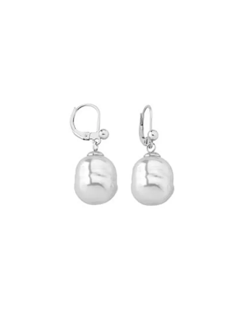 Pearl Drop Earrings|Majorica Silver Earrings Agora With 12Mm Barroque White Pearl