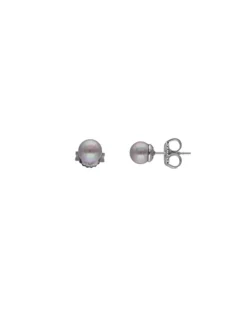 Pearl Stud Earrings|Majorica Silver Earrings Lyra With 6Mm Nuage Pearl