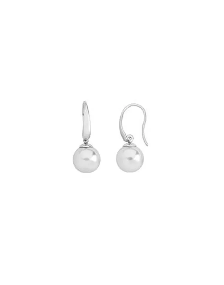 Pearl Drop Earrings|Majorica Silver Earrings Nuada With 10Mm White Pearl