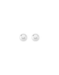 Short Earrings|Majorica Silver Earrings Nuada With 10Mm White Pearl Flattened Round