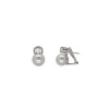 Tu & Yo Earrings|Majorica Silver Earrings Selene With 10Mm White Pearls And Zircons
