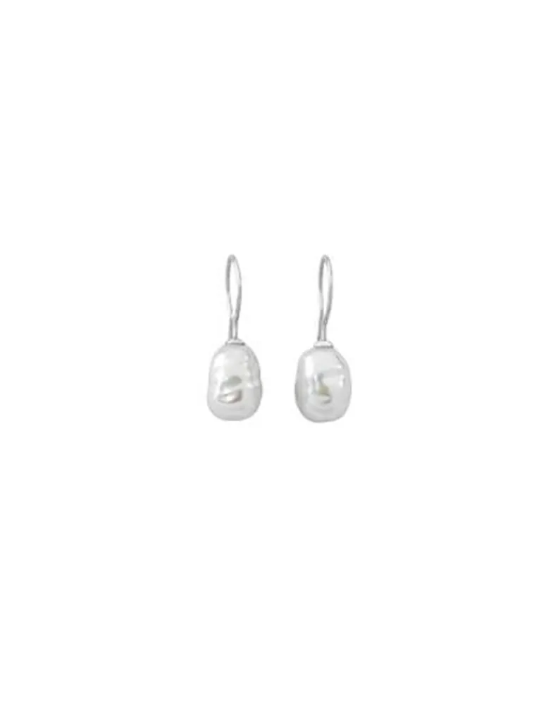 Pearl Drop Earrings|Majorica Silver Earrings Tender With 8Mm Barroque White Pearl
