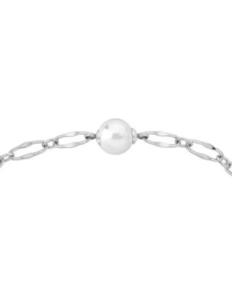 Chain Bracelets|Majorica Silver Link Bracelet Cies With White Pearl