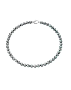 Long Pearl Necklaces|Majorica Silver Lyra Necklace Gray Pearls 10Mm 45Cm