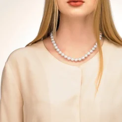 Long Pearl Necklaces|Majorica Silver Lyra Necklace 10Mm 45Cm