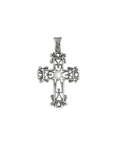 Pendant Chain|Majorica Silver Medieval Cross Pendant With Round Pearl