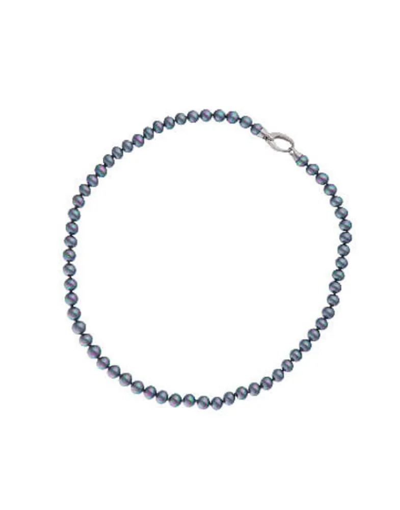 Long Pearl Necklaces|Majorica Silver Necklace Lyra 45Cm With 6Mm Gray Pearl
