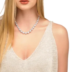 Long Pearl Necklaces|Majorica Silver Necklace Lyra 6/10Mm 43Cm