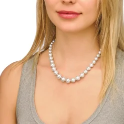 Long Pearl Necklaces|Majorica Silver Necklace Lyra 6/12Mm 45Cm