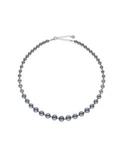 Long Pearl Necklaces|Majorica Silver Necklace Lyra 6/10Mm Gray Pearls 43Cm