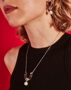 Pendants With Chain|Majorica Silver Necklace With Ayla Pendant In High-Resistance Glass