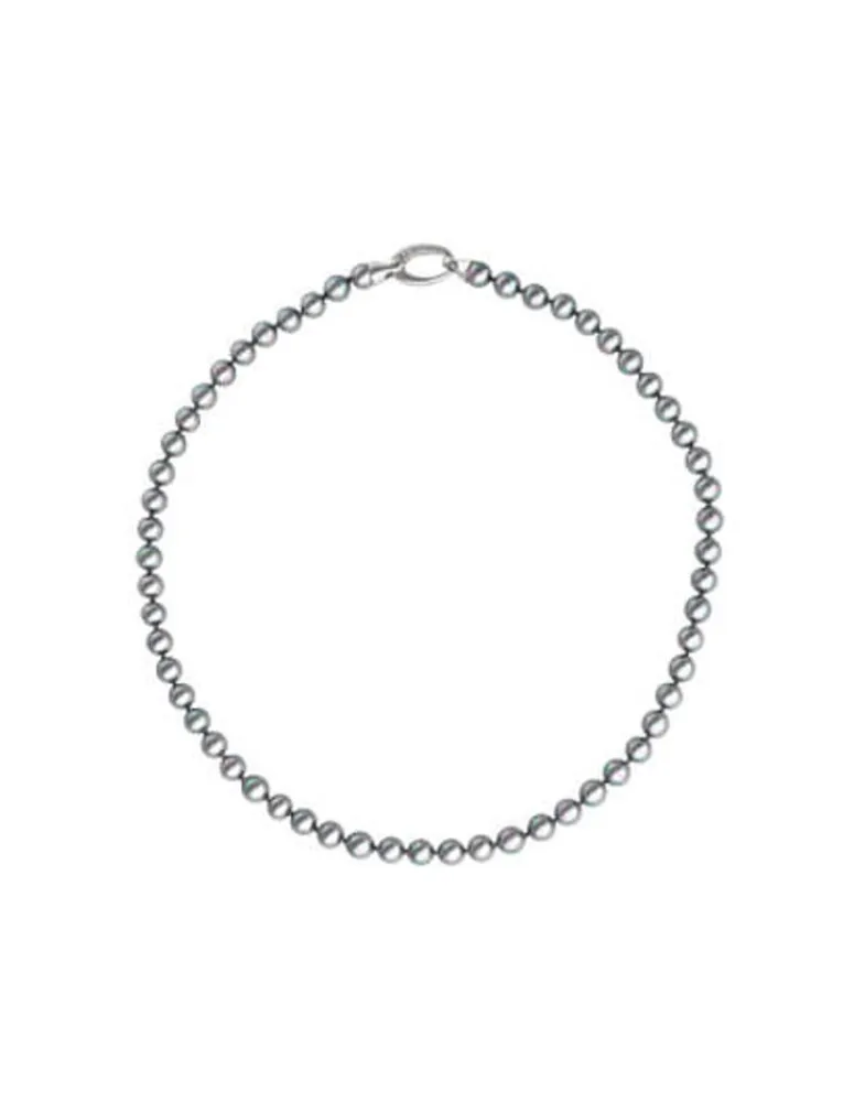 Long Pearl Necklaces|Majorica Silver Neclace Lyra With 6Mm Gray Pearl 40Cm