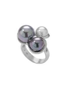 Large Pearl Rings|Majorica Silver Ring Galaxy With Multicoloured Pearl