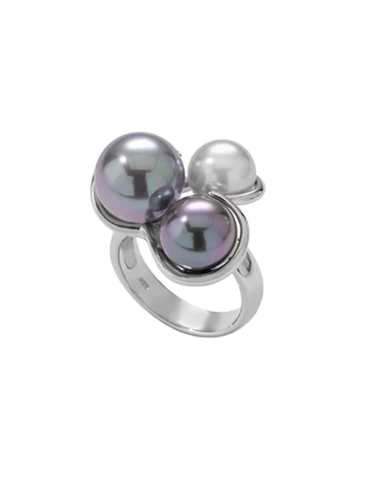 Large Pearl Rings|Majorica Silver Ring Galaxy With Multicoloured Pearl