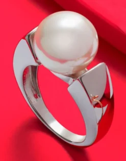 Pearl Engagement Rings|Majorica Silver Ring Nuada With 12Mm White Pearl
