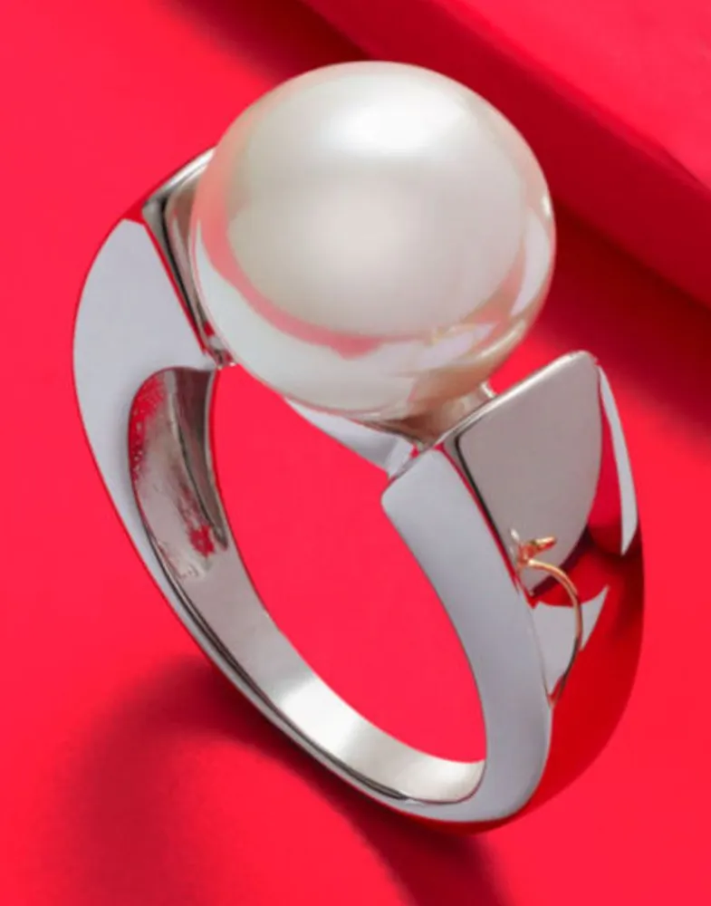 Pearl Engagement Rings|Majorica Silver Ring Nuada With 12Mm White Pearl