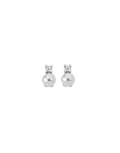 Tu & Yo Earrings|Majorica Silver Selene Earrings With 8Mm White Pearl And Zircons