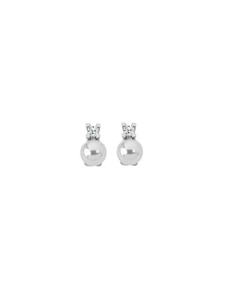 Tu & Yo Earrings|Majorica Silver Selene Earrings With 8Mm White Pearl And Zircons